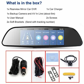 

Recorder Car DVR Camera Rear Mirror Dash Cam Replacement Auto HD 7 inch