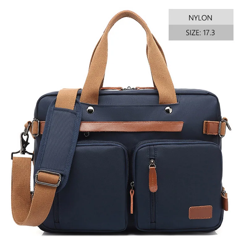Мужская холщовая рабочая сумка Портфель Дорожная сумка через плечо многофункциональная сумка большая Повседневная деловая сумка для ноутбука с карманом XA284ZC - Цвет: Blue nylon 17 inch