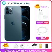 100% Original Apple iphone 12 pro 6GB RAM 128GB/256GB OLED Screen A14 Bionic 5G phone Support Face ID Unlocked Used