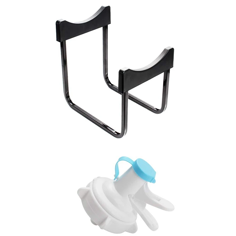 

Water Dispenser Stand with Leak Proof Valve Stainless Steel Water Jug Holder with Removable Plastic Grips Countertop Water Bottl