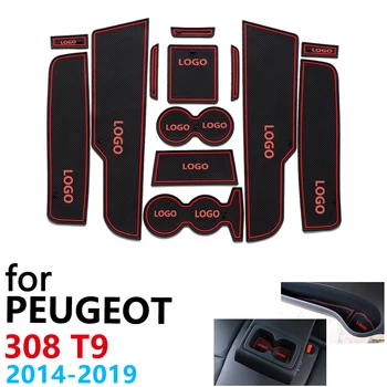 

Anti-Slip Rubber Cup Cushion Door Groove Mat for Peugeot 308 T9 MK2 2014~2019 2015 2016 2017 2018 Accessories mat for phone