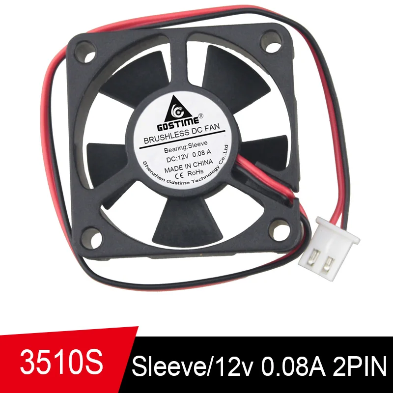 5 шт. Gdstime 35 мм втулка 12 В 2Pin 35x35x10 3510 микро CoolerSmall бесщеточный DC охлаждающий aixal