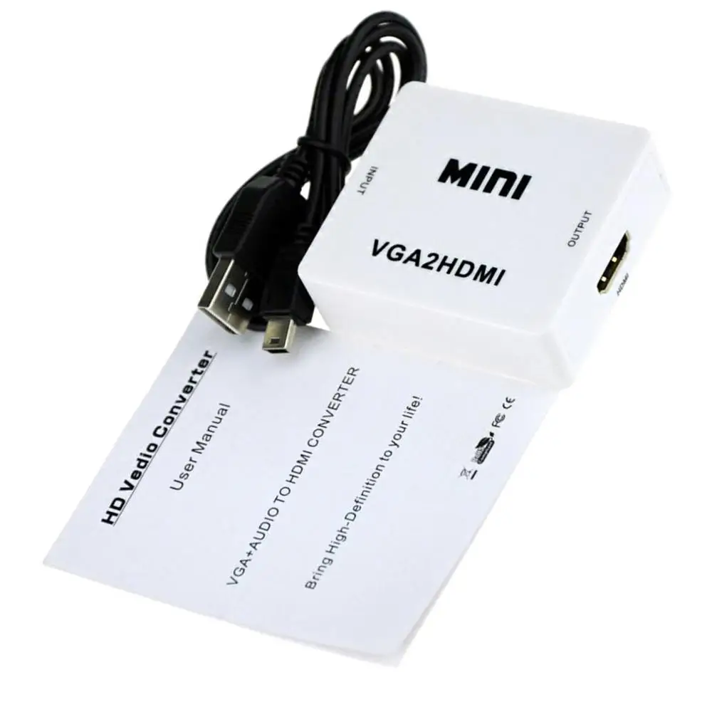 Mini Vga + Audio a Hdmi Convertitore di Hdmi Hd 1080P Convertitore di Hdmi Hd 1080P Adattatore per