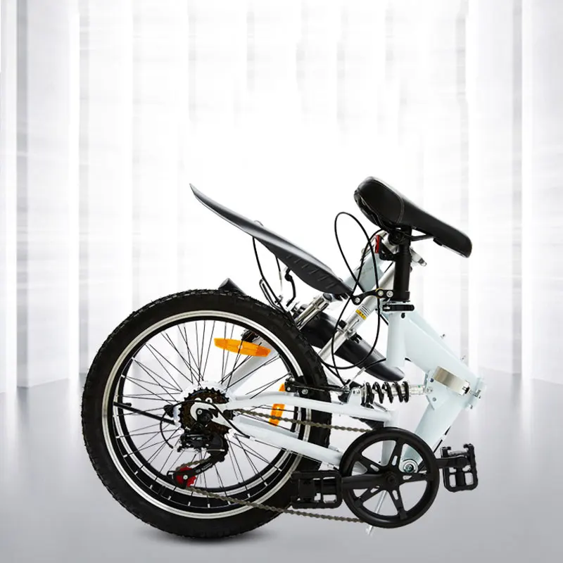Folding Bicycle 20 Inch Adult Variable Speed Shock Absorption Ultra Light Student Men and Women Bike