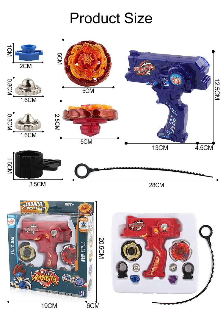 Beyblade Burst Toys Set With Dual Launchers,Beyblade Metal Fusion Spinning Top Toys For Competition (5)