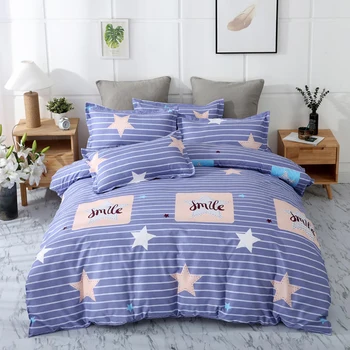 

Thumbedding Stars Bedding Set Stripe Fashion Creative King Size Duvet Cover Purple Queen Full Twin Single Comfortable Bed Set