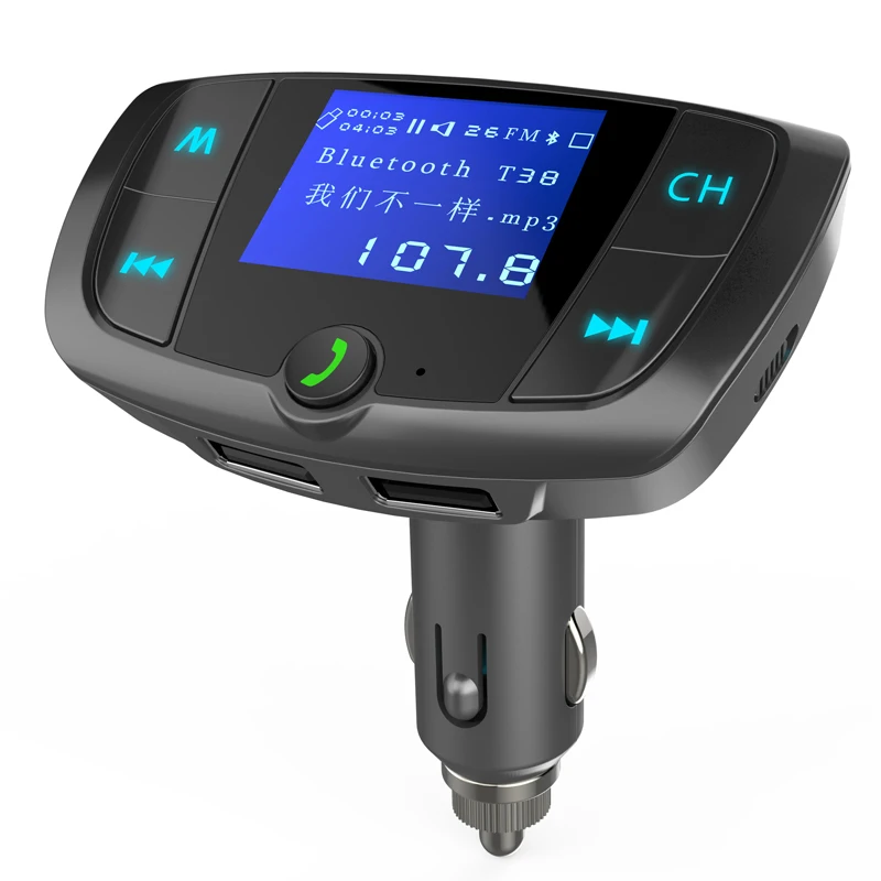 

YASOKRO Car FM Transmitter Bluetooth Handsfree Car Kit TF Card/U disk Audio Car MP3 Player with 3.4A Dual USB Car Charger