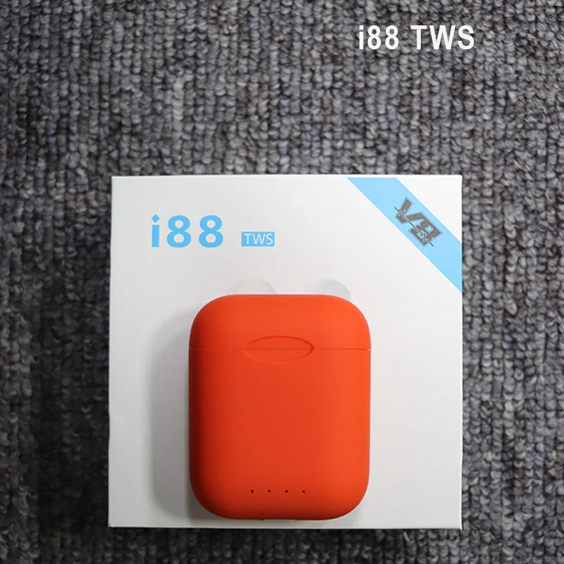 Оригинальные наушники i88 TWS Bluetooth 5,0, мини беспроводные стерео сенсорные наушники, наушники PK i9s i10 i12, гарнитура для iPhone Andorid - Цвет: i88-Red