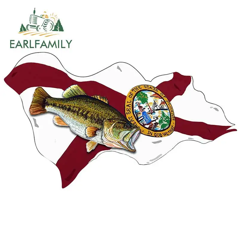 EARLFAMILY 13 см x 7 6 Флаг Флориды с большой яркостью виниловая фотолодка