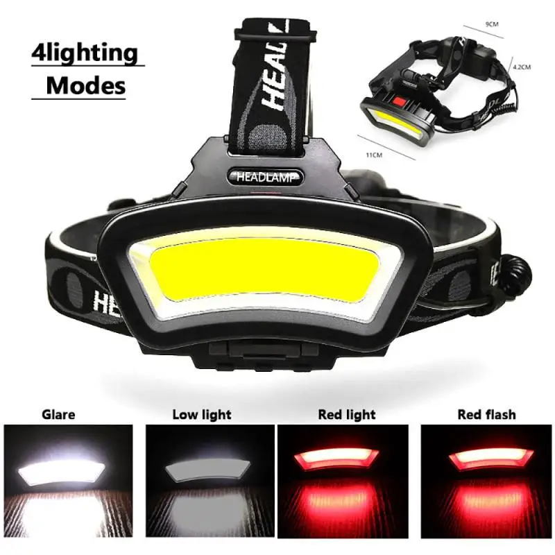 

LED Headlamps USB Rechargeable Wide Angle Head-Mounted Light Lantern for Hiking Fishing 4 Modes Headlight with 2 x 18650 Battery