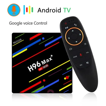 

H96MAX+ Android 9.0 TV Box With Google Voice Control RK3328 Quad Core Support BT 4.0 2.4G/5.8GHz Wireless Streaming Media Player