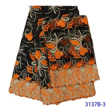 

African Wax Lace Fabric Hot Sale Latest Arrival Wax Lace With Guipure Cord Lace Fabric For Nigerian Wedding Party Dress QF3137B