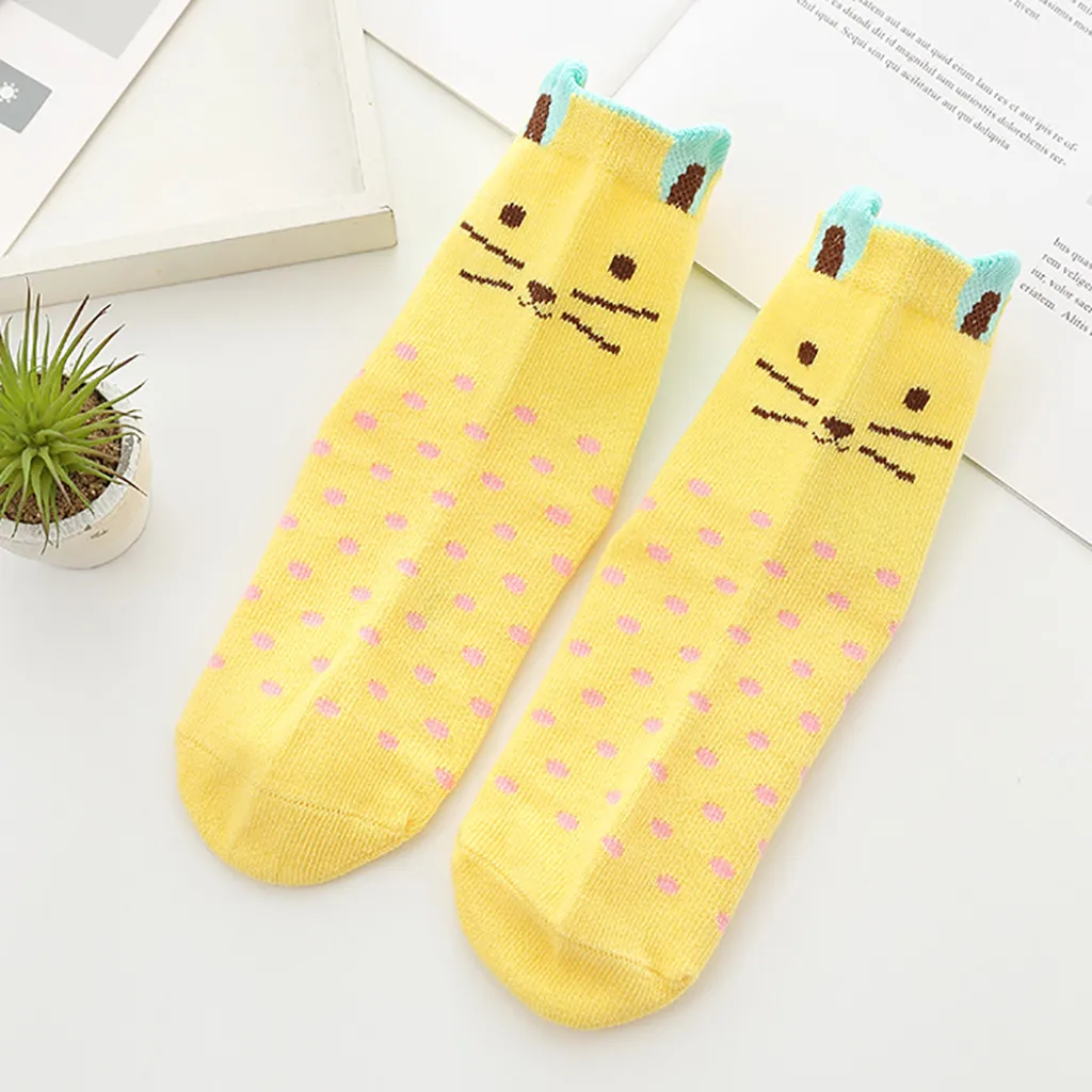 newborn socks 5pairs Kids baby Socks Middle Tube Socks winter soft fashion cartoon stripe Warm Socks toddler infant newborns