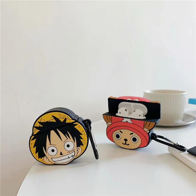 Чехол для Airpods 1/2 3D мультяшный милый цельнокроеный чехол с Луффи шапкой