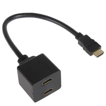 

Game Machine LCD TV HD DVD Male To Female 1 In 2 Out HDMI Plug And Play Stable Transmission Projection Cable Divider