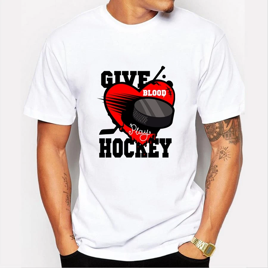 

TriDitya HT0585# Give hockey Unisex Cotton Tee-shirt O Neck Short Sleeve Tshirt Custom-made