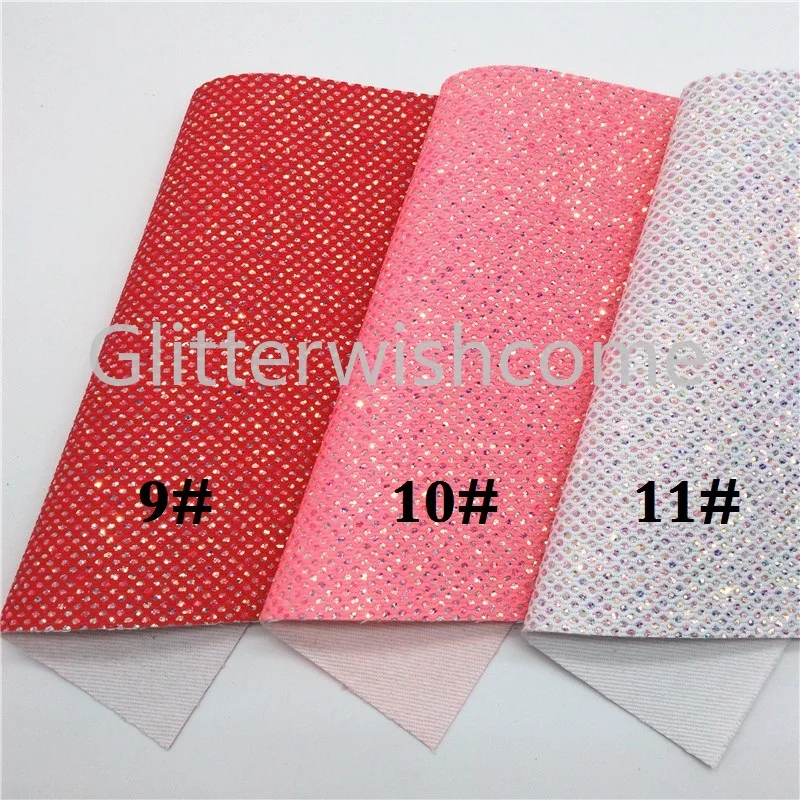 Glitterwishcome 21X29 см A4 Размер массивная блестящая кожа, Алмазная сетка блестящая ткань винил для луков, GM686A