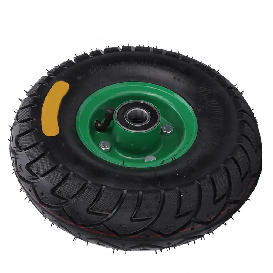 

10.5in 4.10/3.50-4 Built-in 6204-2RS Bearing Rubber Inflatable Tool Cart Tire Wheel bearing
