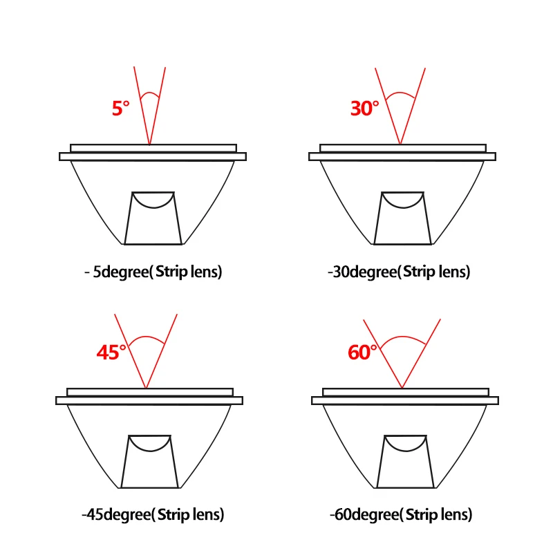 100-Pack 60 Degree LED Lens For 1W 3W High Power LEDs - 20mm Black Holder With Screw - Unbranded