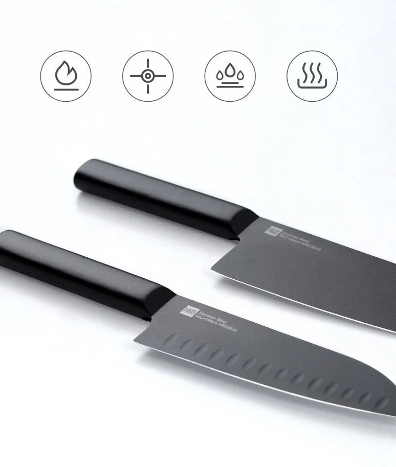 Xiaomi Mijia Cool Black Non-Stick Knife Stainless Steel Knife Set