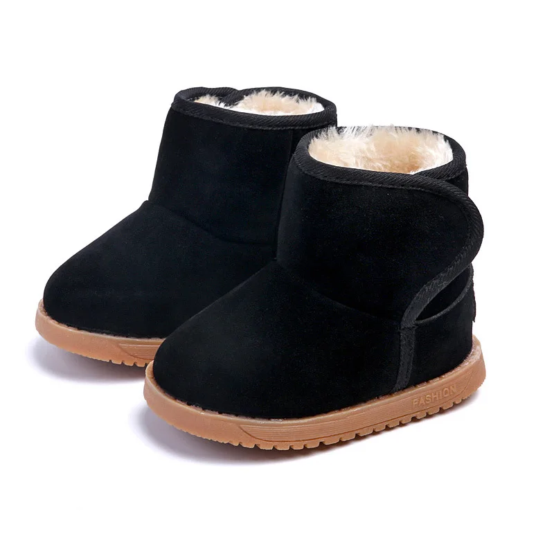 Толстые теплые зимние детские ботинки противоскользящая резиновая подошва
