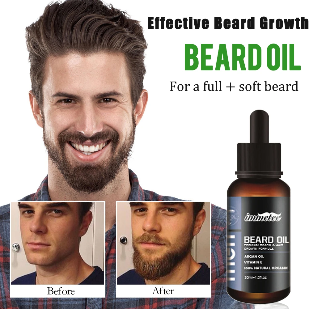 Huile de croissance de la barbe pour produits Anti perte de la barbe,  traitement essence, sérum de Stimulation efficace, solution de soins pour  la barbe épaisse | AliExpress
