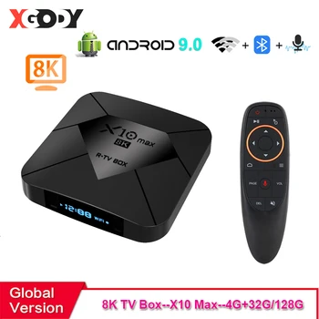

XGODY X10 Max Smart TV Box 8K Android 9.0 4GB 128GB WiFi Bluetooth S905X3 Quad Core Ultra HD 1080P TV Media Player Set-top Box