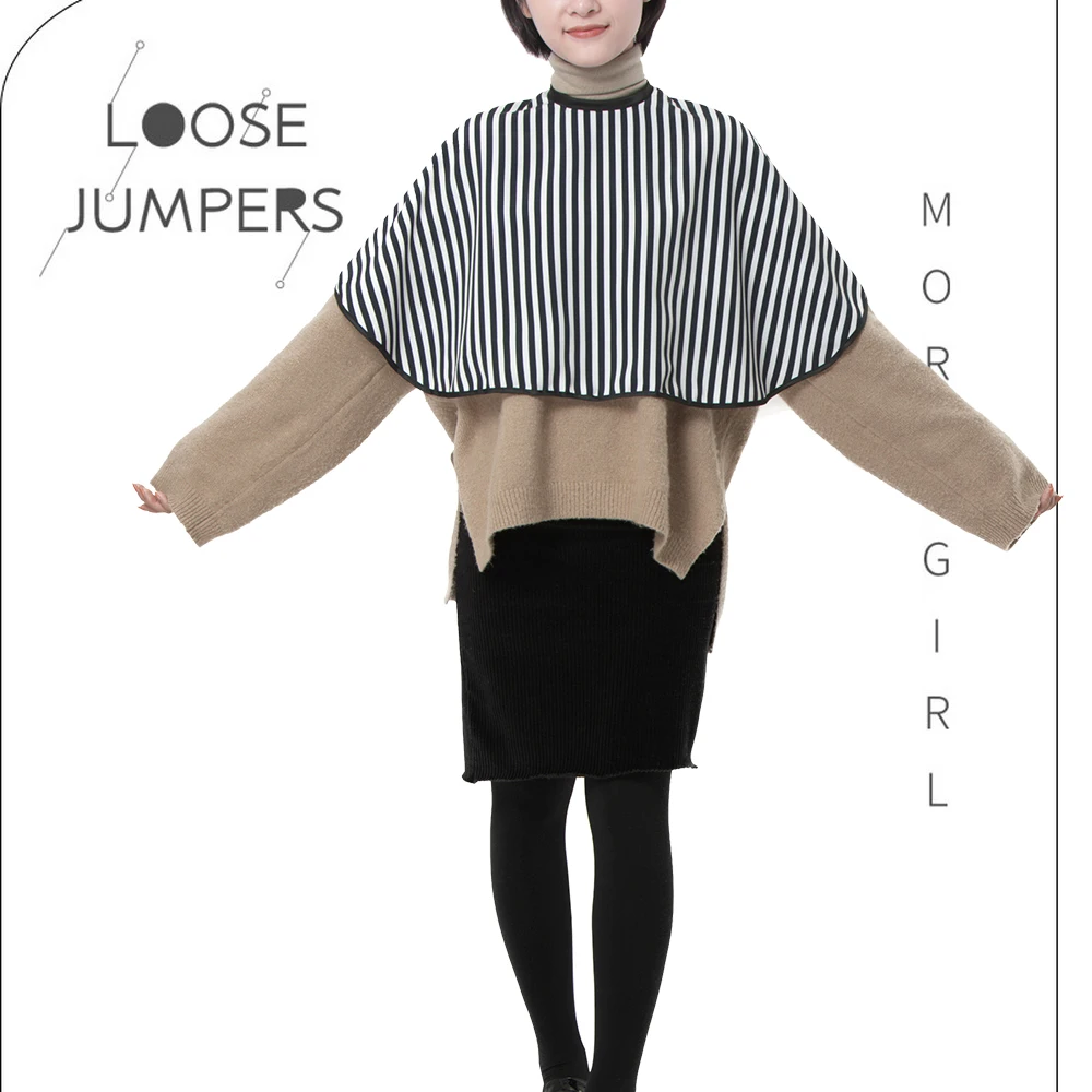 Adult Striped Haircut Cloth Long Haircut Apron Perm Dye Hair Cloth 140x160cm US Spain Fast Shipping