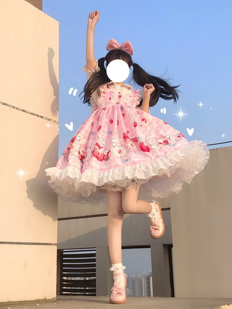 ロリータ茶ウサギの公務員ドレススリングjskドレスロリータシャツルネサンスゴシックドレスティーパーティー甘いロリータjsk Lolita Dresses Aliexpress