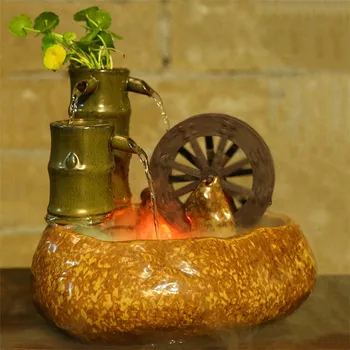 

Creative Ceramic Home Water Fountain Ornaments Office Desktop Small Fish Tank Feng Shui Lucky Waterscape Crafts Home Decoration