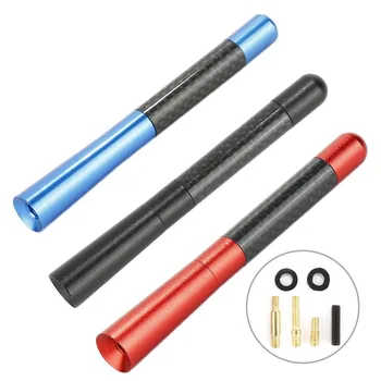 

4 Colors Aluminum 4.7" Screw-On Car Antenna Short Real Carbon Fiber Vehicle Car Radio Antenna Universal Car Accessories