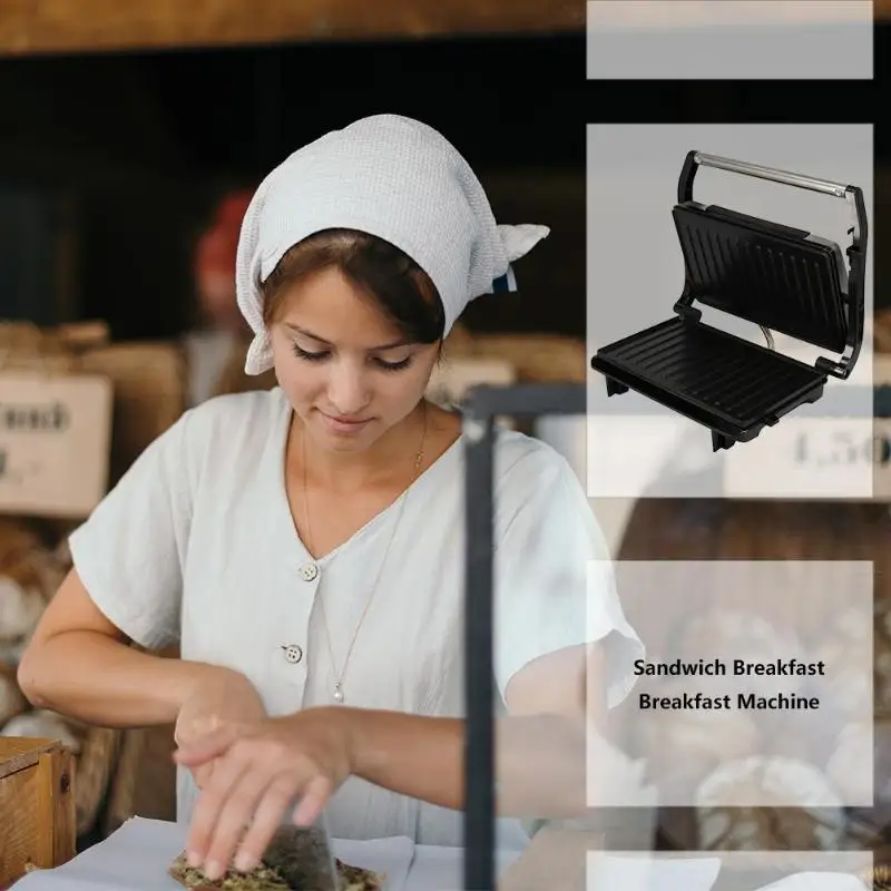 

Waffle Bread Machine Sandwich Iron Toaster Non-stick Baking Tray Double-sided Heating Baking Breakfast Pan Oven EU Plug