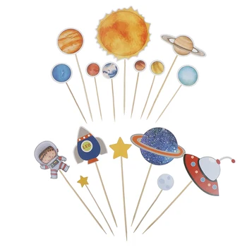 

Outer Space Party Astronaut Rocket Ship Theme Foil Balloons Galaxy/Solar System Party Cake Toppers Boy Birthday Supplies