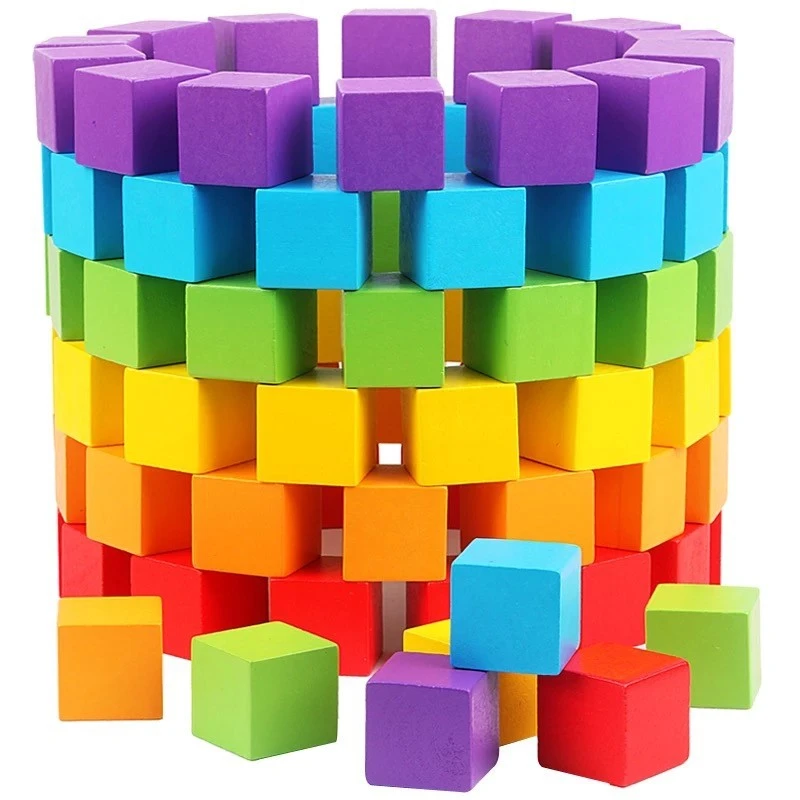 de construcción de madera para niños, juguete de cubos coloridos de 2x2cm, cuadrados de madera, juego de mesa, juguetes, regalos, 30 unids/lote|Bloques de madera| - AliExpress
