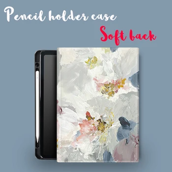 

New watercolor Pencil holder case Flip Cover For iPad 7th 2018 Pro 9.7 11 air 10.9 10.5 12.9 10.2 2020 Mini4 5 2019 Tablet Case