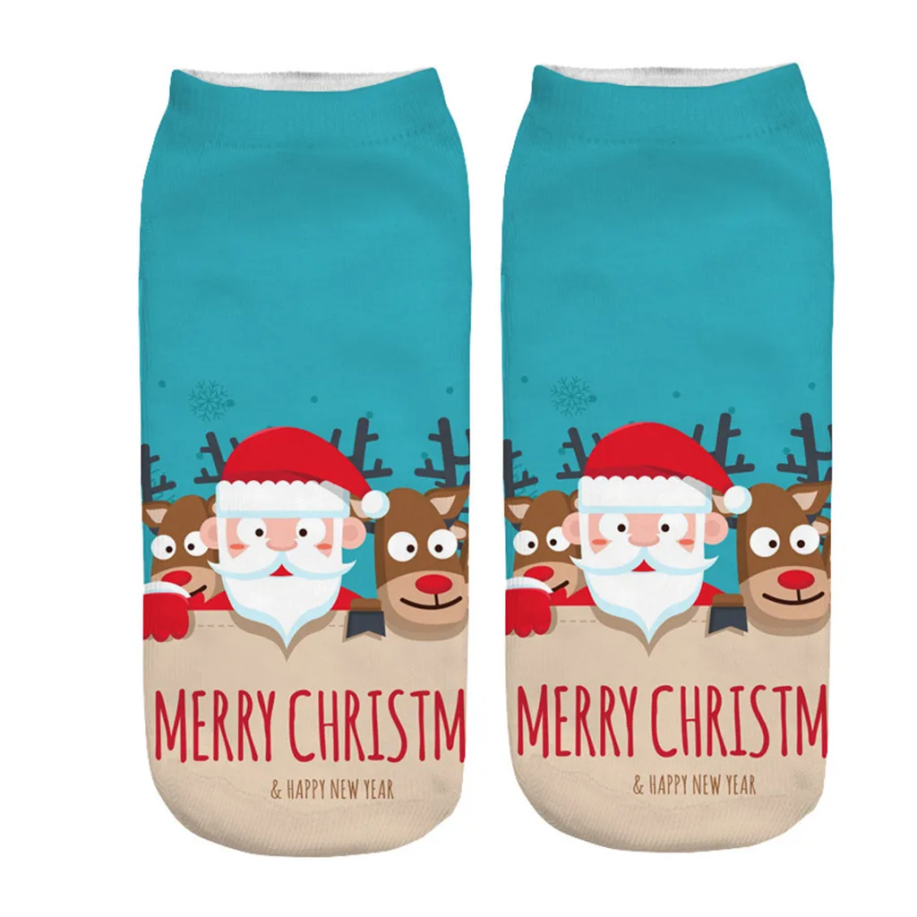 3 Pairs Christmas Socks Autumn Winter Santa Claus Deer Patterns Warm Meias Funny Socks носки с надписями новогодние носки