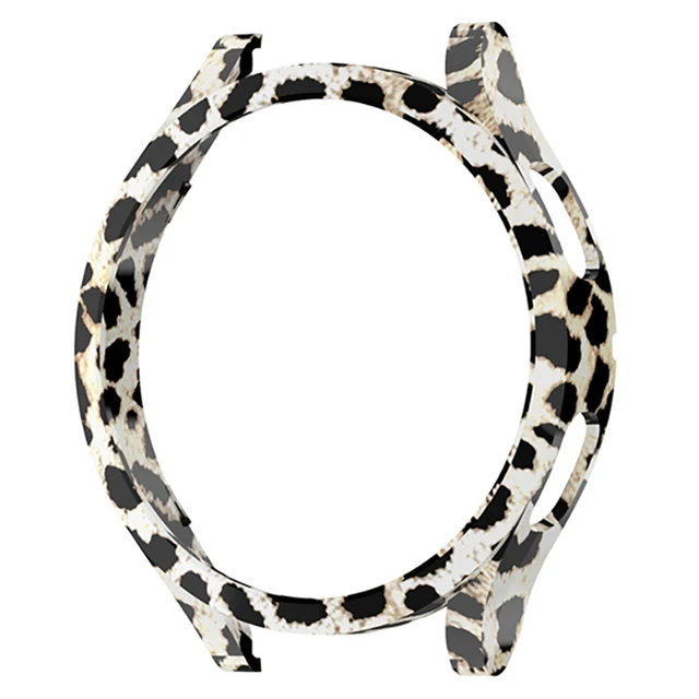 Watch Case For Samsung Galaxy Watch 4 44mm PC Matte Cover  Protective Compatible Galaxy Watch 4 40mm Clock Bumper Shell Yellow leopard