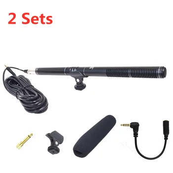 

2 sets Condenser Interview Microphone Photography Mic for Video Camcorders Canon Nikon DSLR DV Camcorder 14 inches/36 centimete