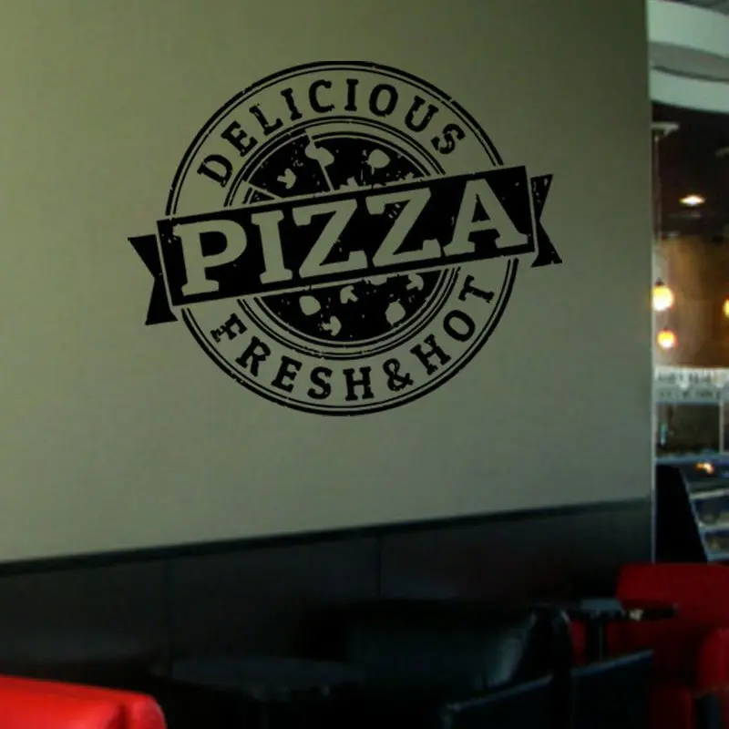 DCTAL Pizza Decal Restaurant Sticker Posters Vinyl Wall Decals Pegatina Quadro Parede Decor Mural Pizza Sticker