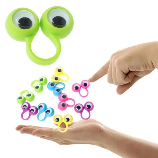 New 10 Pcs Eye Finger Puppets Eye Rings Kids Baby Toys Gift Slime Accessories 1