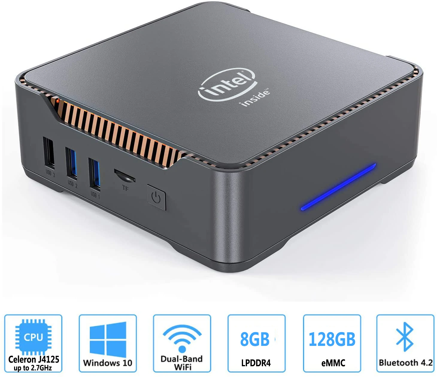 GK3V llave de Windows 10 Mini PC Intel lago Géminis J4125 8GB DDR4 128GB 256GB SSD PC de juegos 2,4G 5G WiFi 1000M LAN Mini computadora