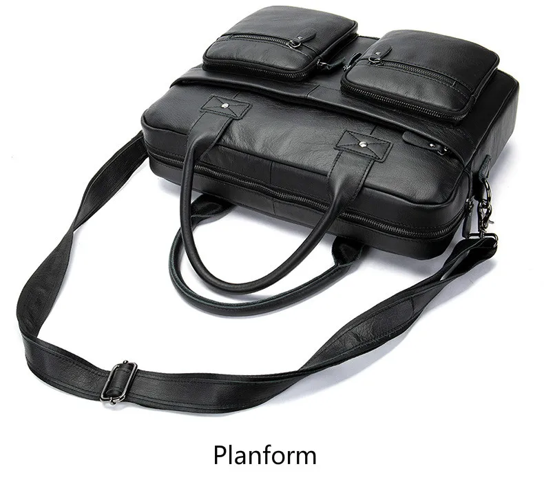 Мужской портфель из натуральной кожи, деловая сумка для ноутбука, повседневная большая сумка на плечо, винтажные мужские