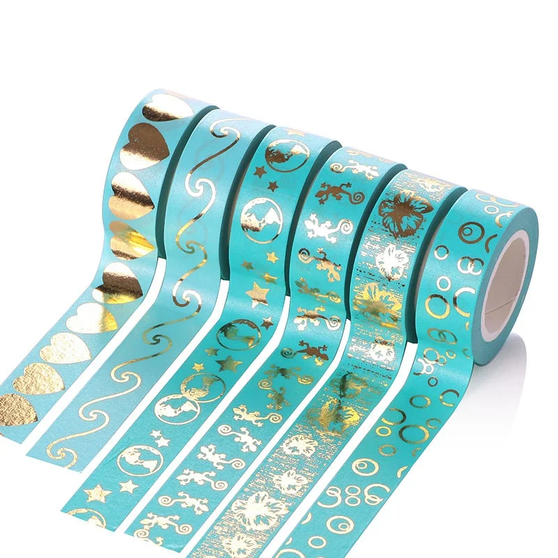 15 мм * 10 м DIY клей васи маскировки золото штамповки стиль ленты для скрапбукинга 1