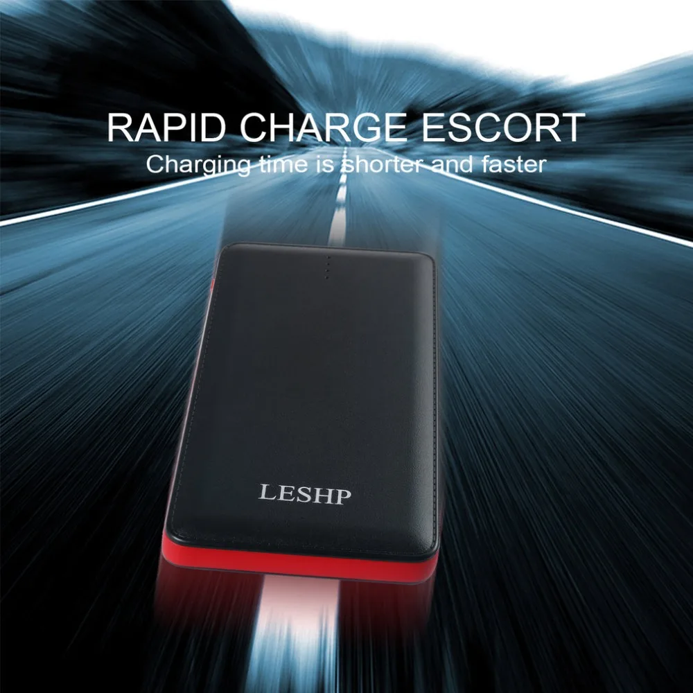 LESHP Super-high 10000mAh Capacity 10W Lightweight Portable Fast-charging 4-Port Power Bank For Iphone For Samsung