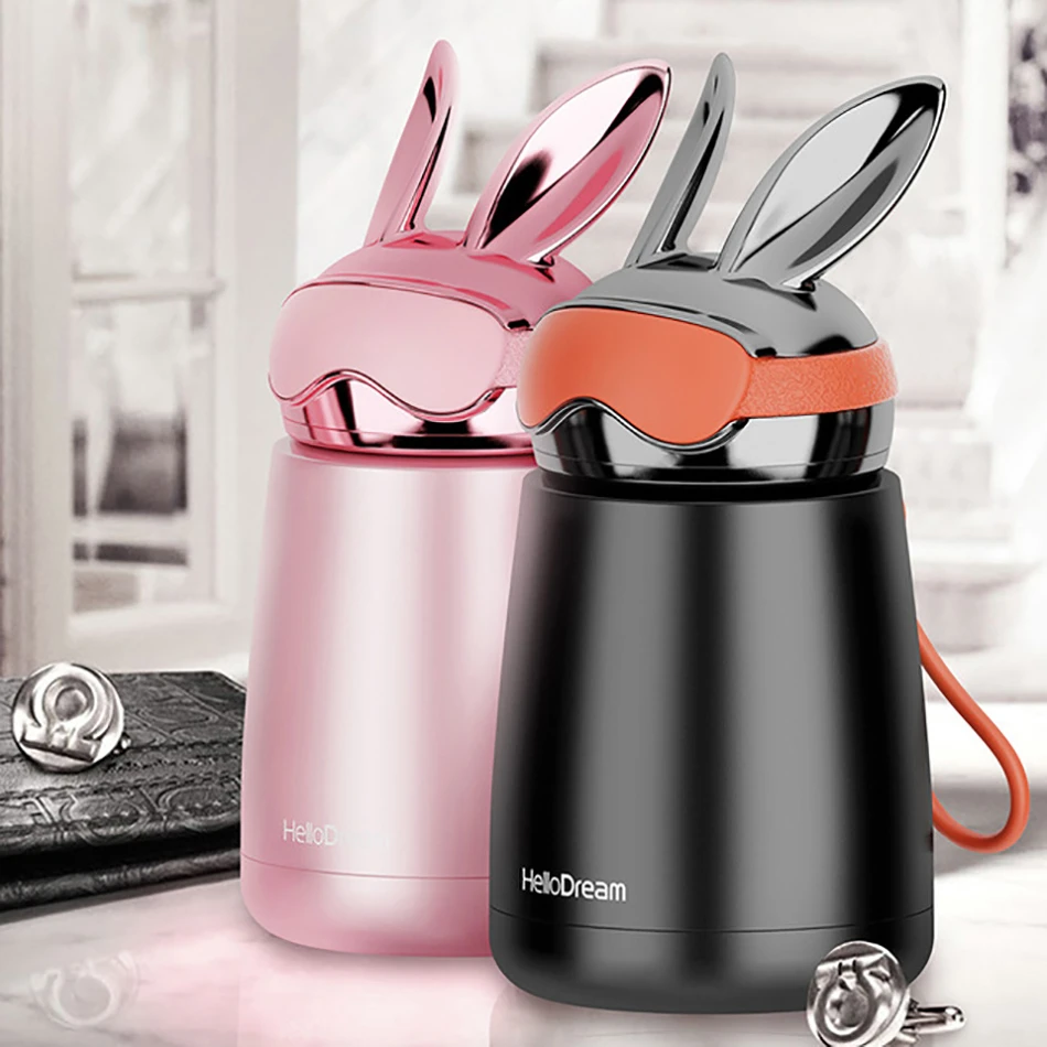 Best Cute Cup Thermos Water Bottle Rabbit Stainless Steel Water Bottle Office School Girls Thermal Cup