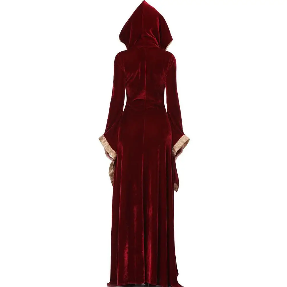 Женское платье для Хэллоуина, косплей, сексуальное платье ведьмы с капюшоном, большие размеры, платье ведьмы на Хэллоуин для женщин W