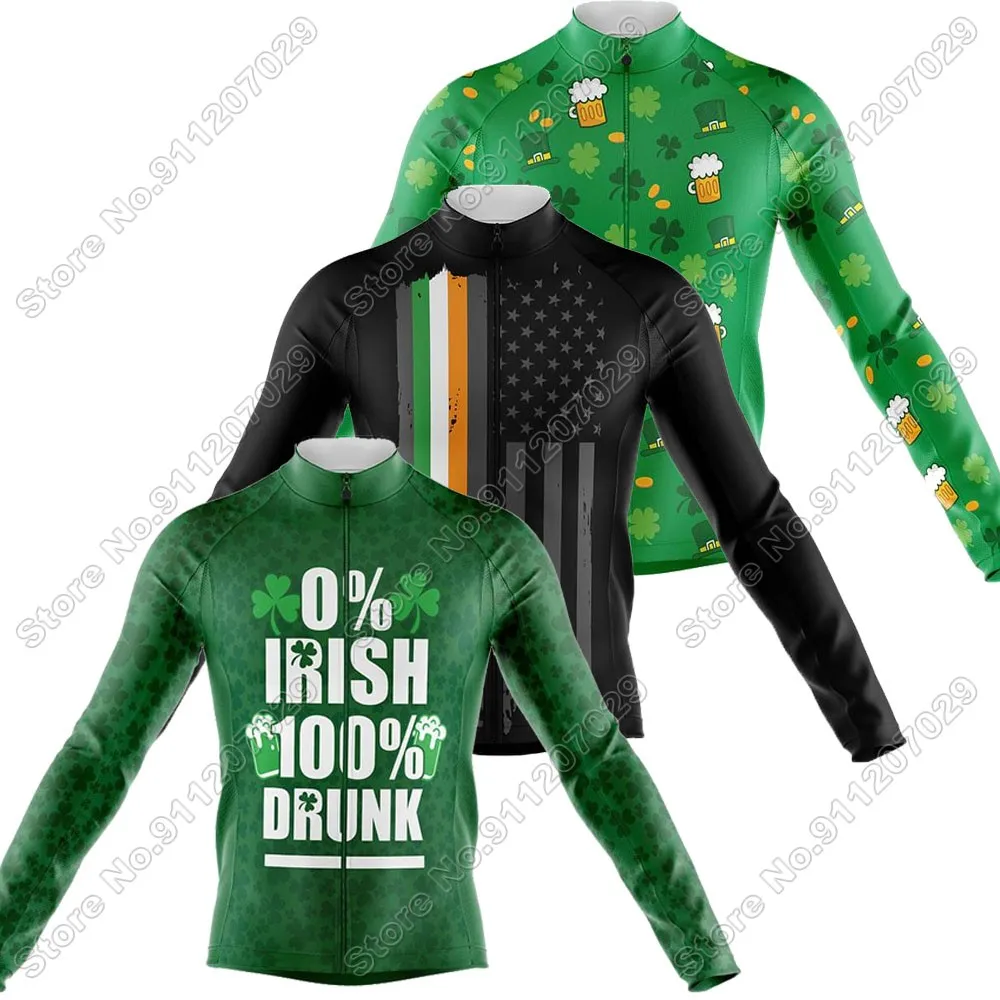 Irish 2021 Cycling Jersey Long Sleeve Cycling Clothing Men Mountain