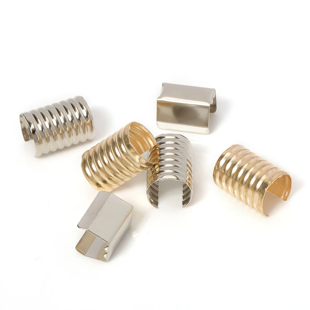 100 개/몫 8x13mm 라운드 패스너 압착 로프 코드 문자열 접이식 클립 액세서리 Diy 쥬얼리 만들기 용품 액세서리