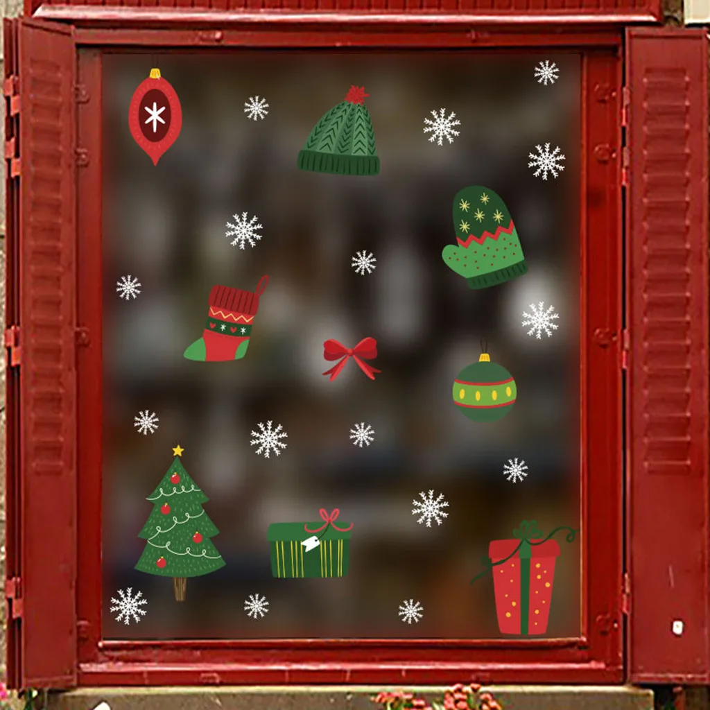 Снежинка Декор Рождество стикер стены дома наклейки своими руками для двери и окна