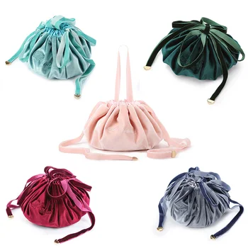 

Portable Velvet Bag Embroidery Bundle Pocket Travel Underwear Sundries Cosmetic Storage Bag